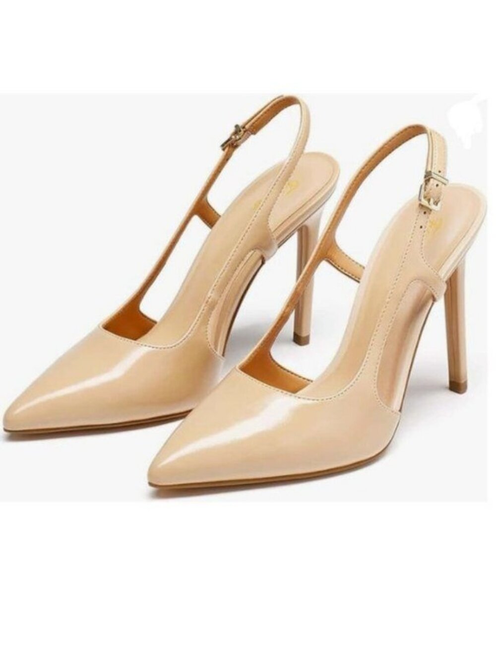 FOWT Beige Cutout Pointed Toe Pumps Sexy High Heel Slingback Comfortable Shoes
